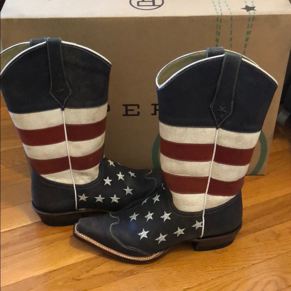 EUC Roper American flag women’s cowboy boots